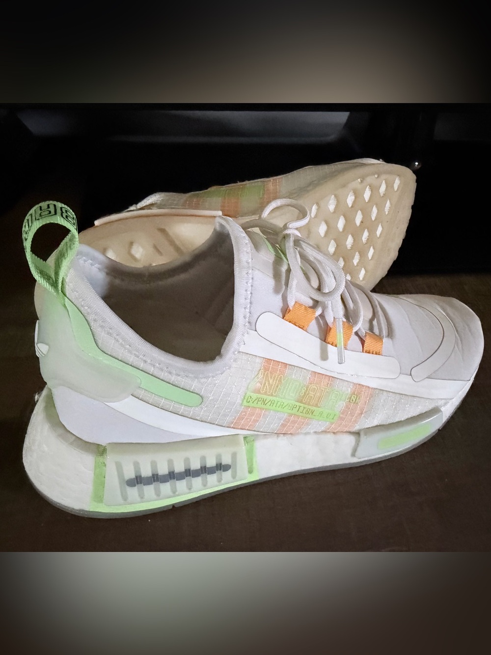 adidas Kids White Sneakers with Mint & Peach Accents